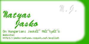 matyas jasko business card